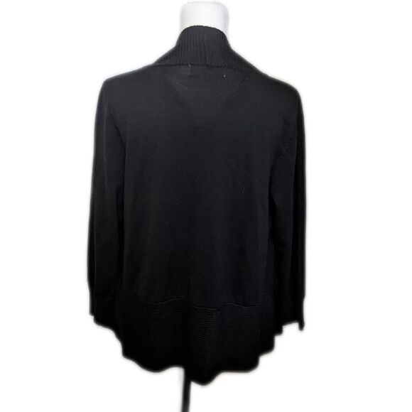 Philosophy Republic Clothing thin knit black open front cardigan sweater L - Picture 2 of 6